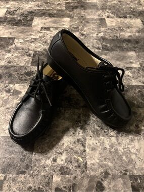 SAS Women's Black Leather Lace-Up Loafers